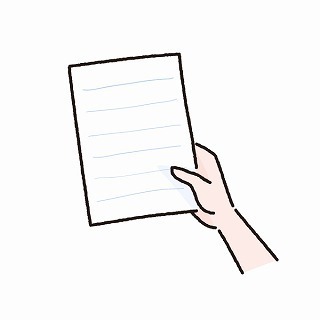 紙を提出する手のイラスト