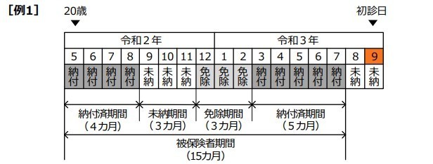 保険料納付要件の原則の表