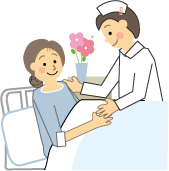 入院中の女性